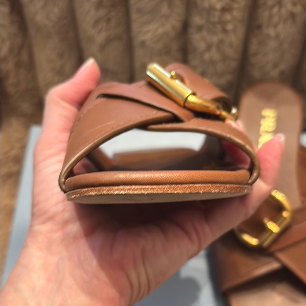 Prada Women's Brown Leather Sandals - Picture 6 of 9